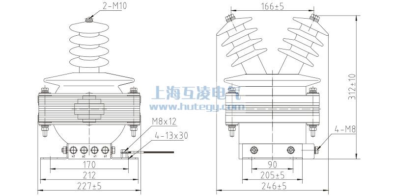 FDEG8放電線圈外形尺寸，F(xiàn)DGE8/11/&radic;3-1.7-1尺寸圖
